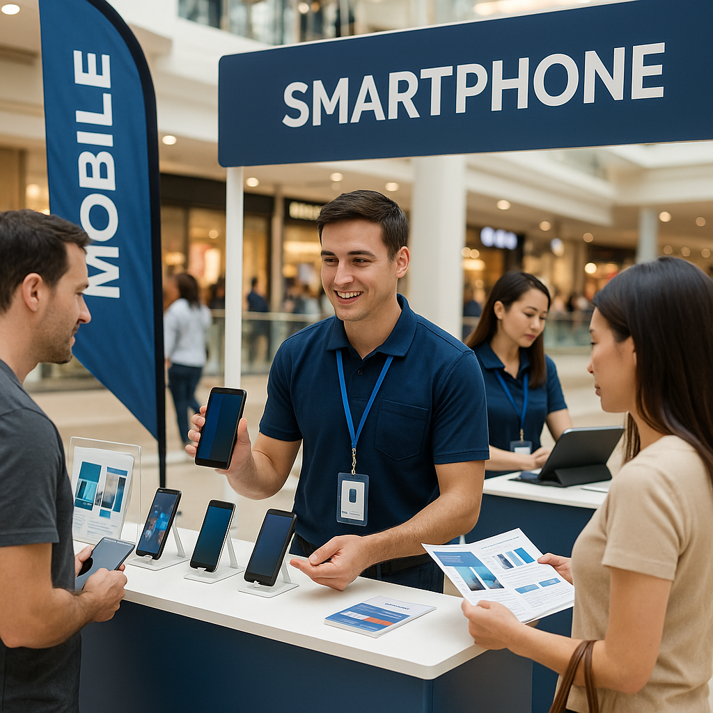 スマホ販売イベントの様子（アウトソーシング事業イメージ）